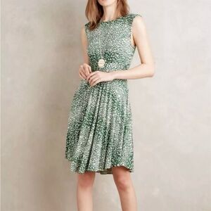 Anthropologie Moulinette Soeurs Green and White Midi Dress